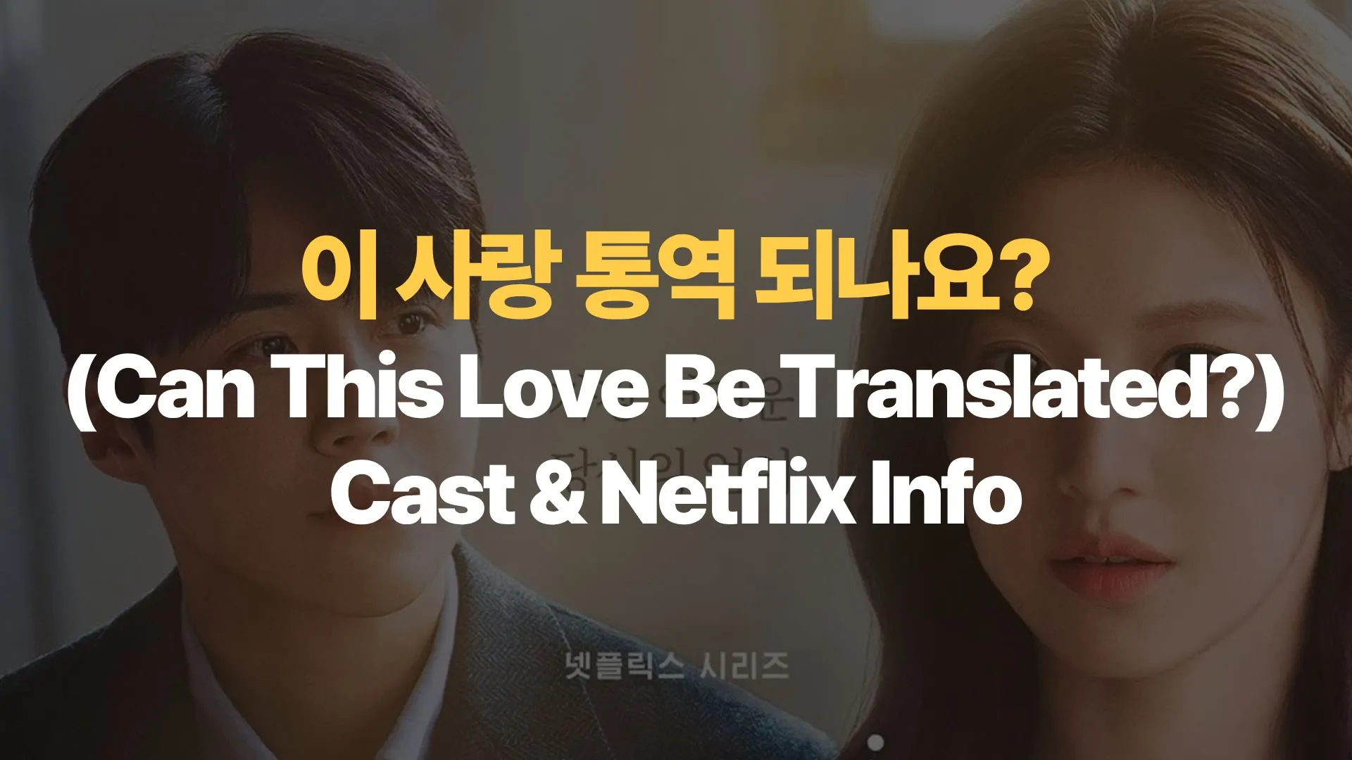 이 사랑 통역 되나요? (Can This Love Be Translated?) Cast & Netflix Info